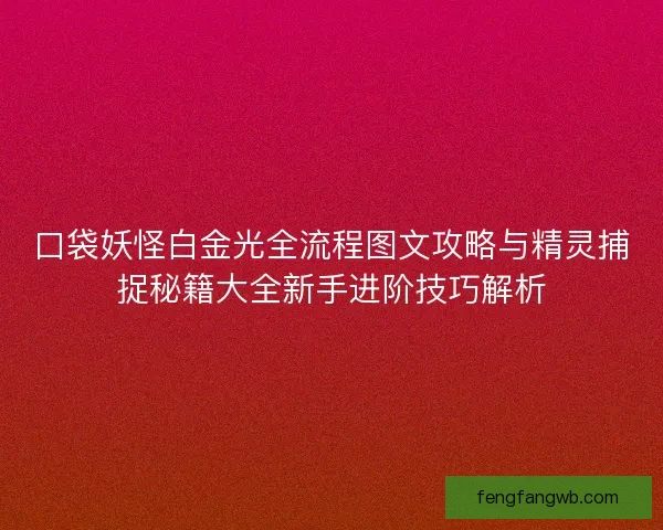 口袋妖怪白金光全流程图文攻略与精灵捕捉秘籍大全新手进阶技巧解析